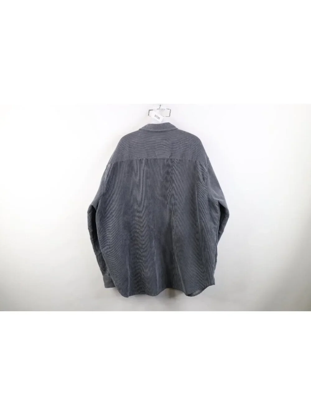 Vtg 90s Y2K Streetwear Mens 3XL Faded Corduroy Collared Button Shirt Steel Blue